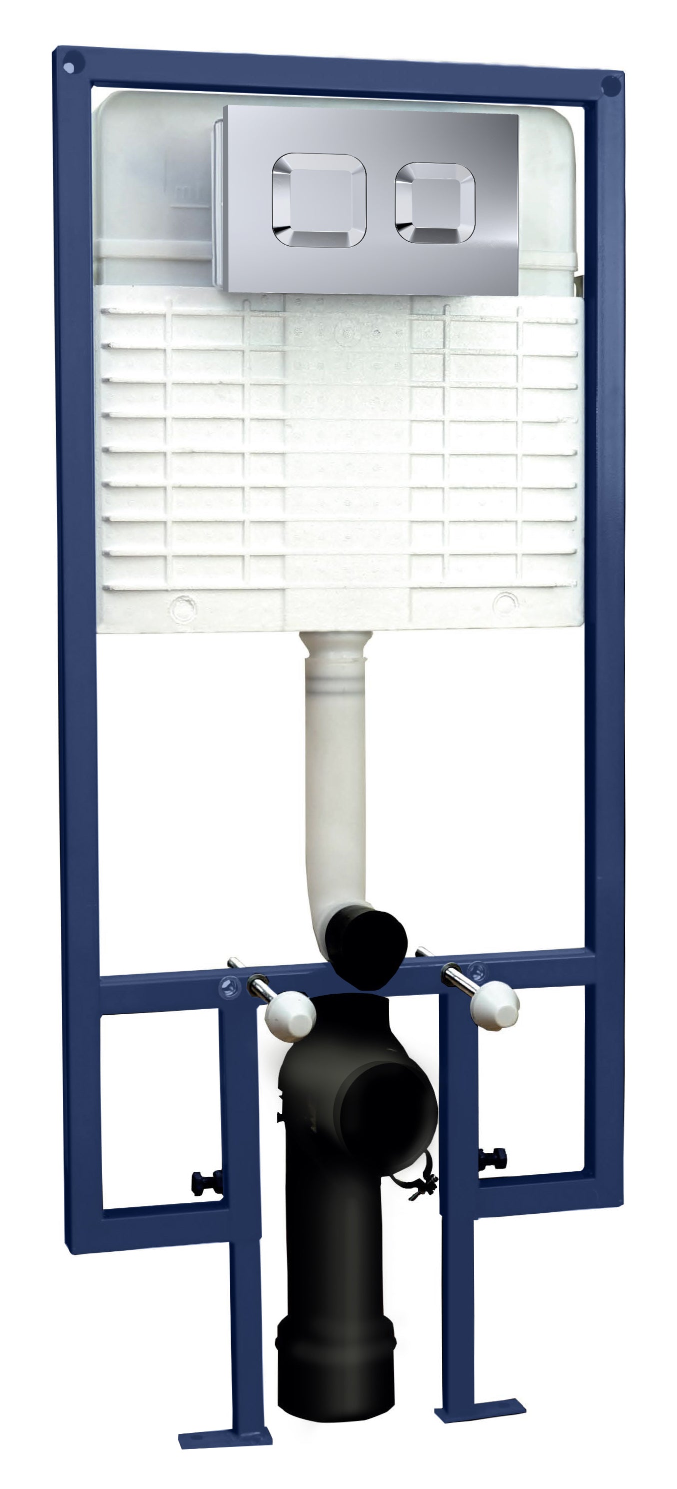 Hudson Reed Chrome Concealed Cistern With Square Dual Flush Push Button