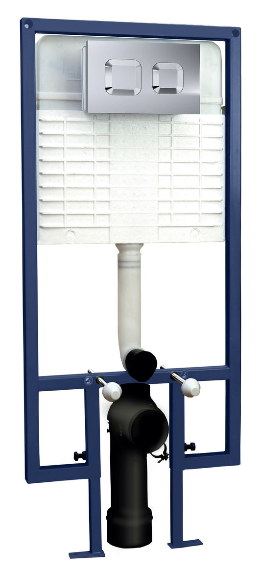 Hudson Reed Chrome Concealed Cistern With Square Dual Flush Push Button