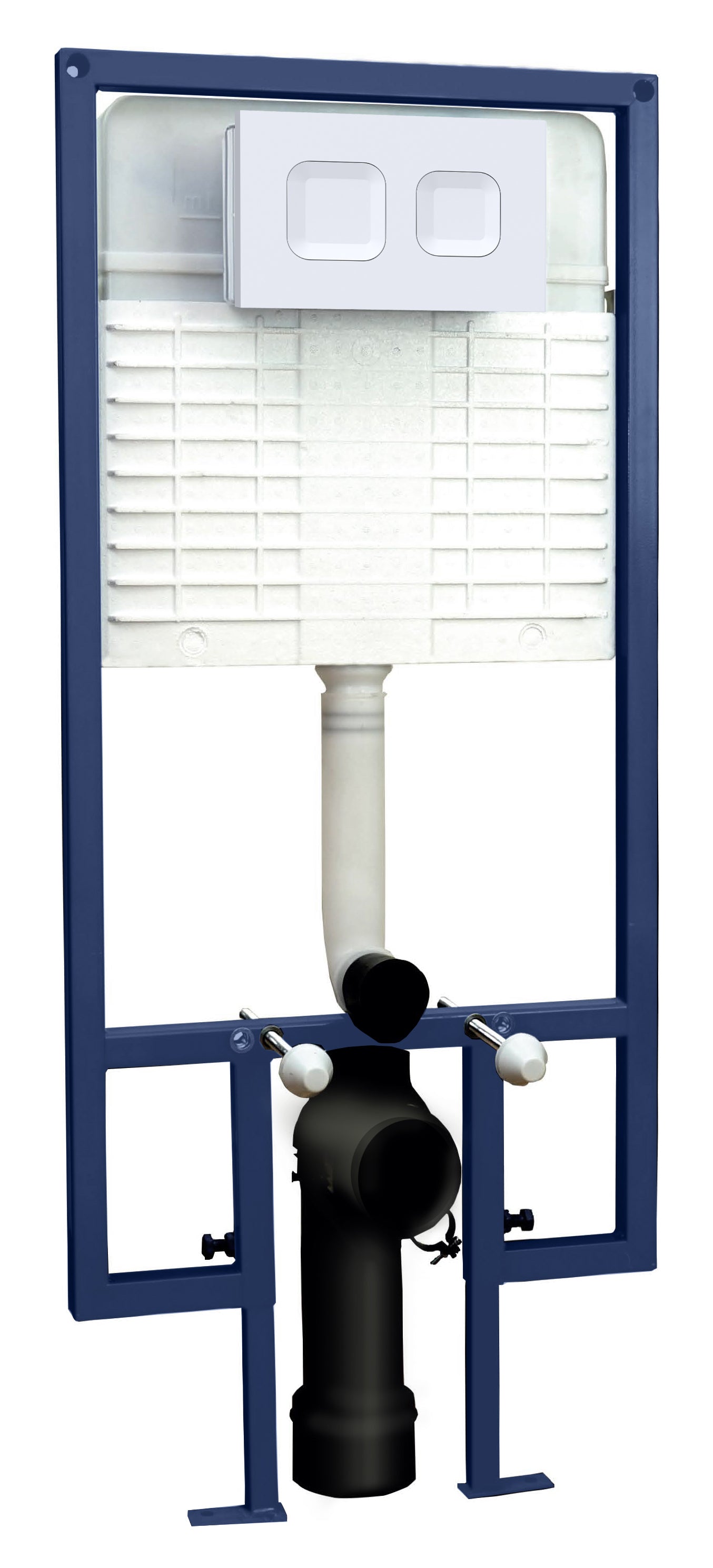Hudson Reed Square Dual Flush Concealed Cistern Frame With Matt White Buttons