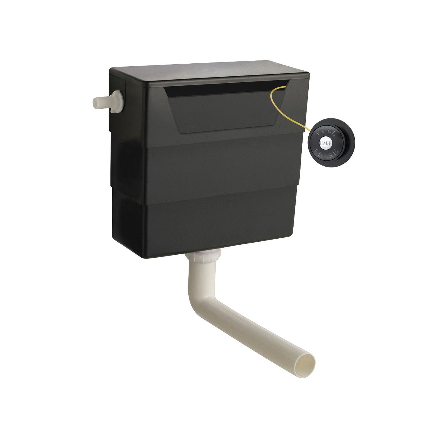 Hudson Reed Matt Black Traditional Concealed Cistern With Matt Black Flush Plate