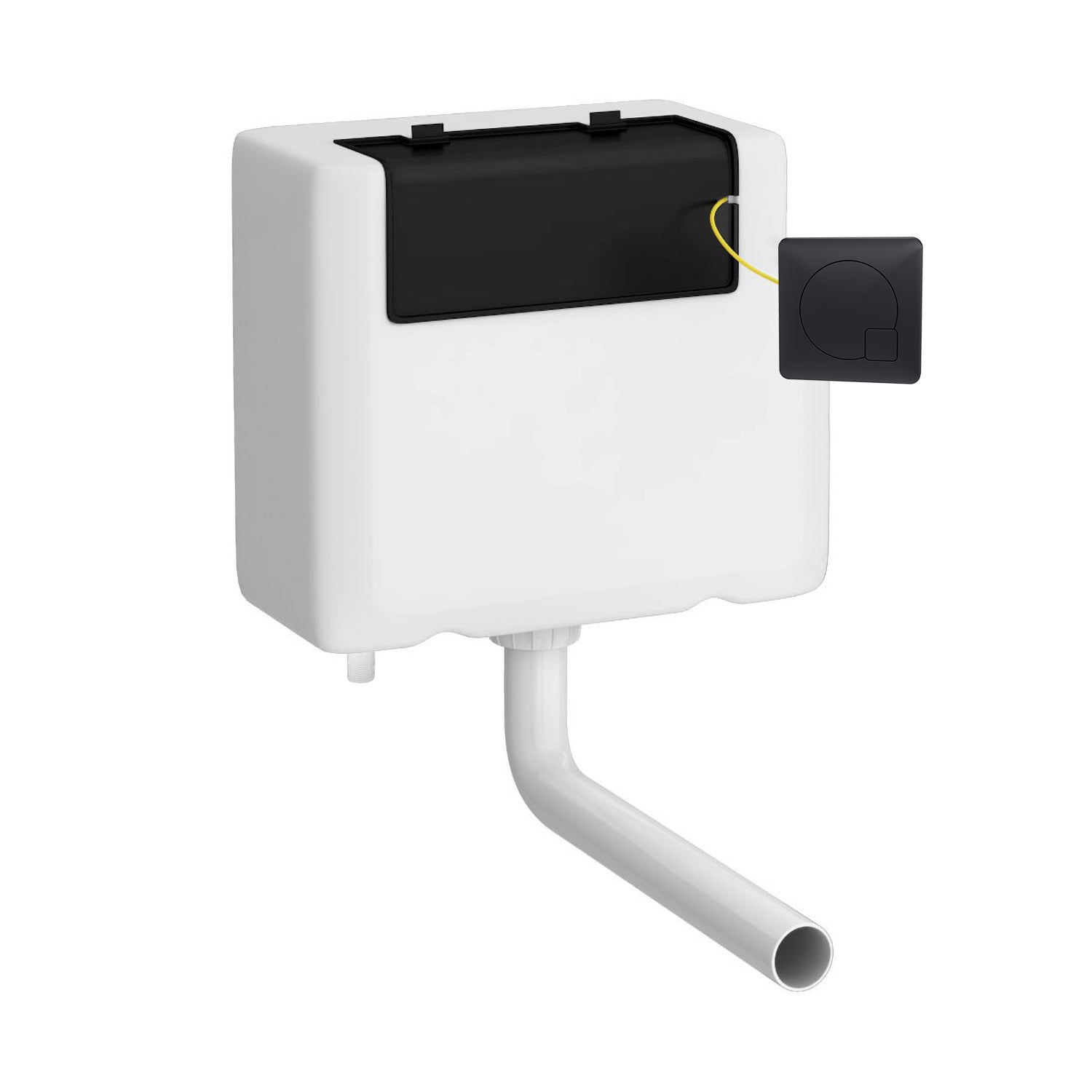 Hudson Reed Universal Access Matt Black Cistern With Matt Black Square Flush Plate