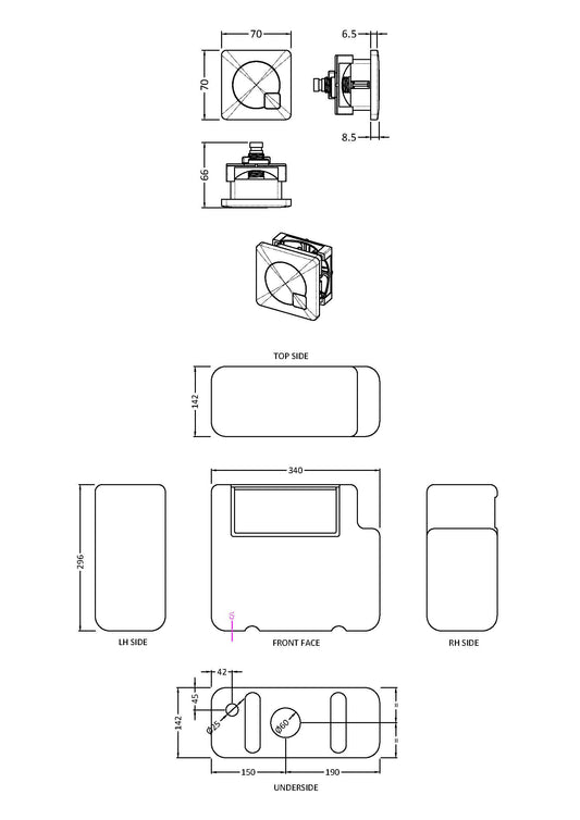 Hudson Reed Universal Access Matt Black Cistern With Matt Black Square Flush Plate