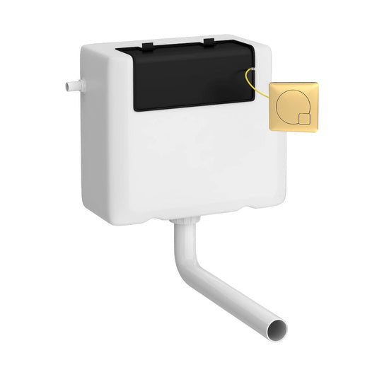 Hudson Reed Brushed Brass Cistern With Square Flush Plate